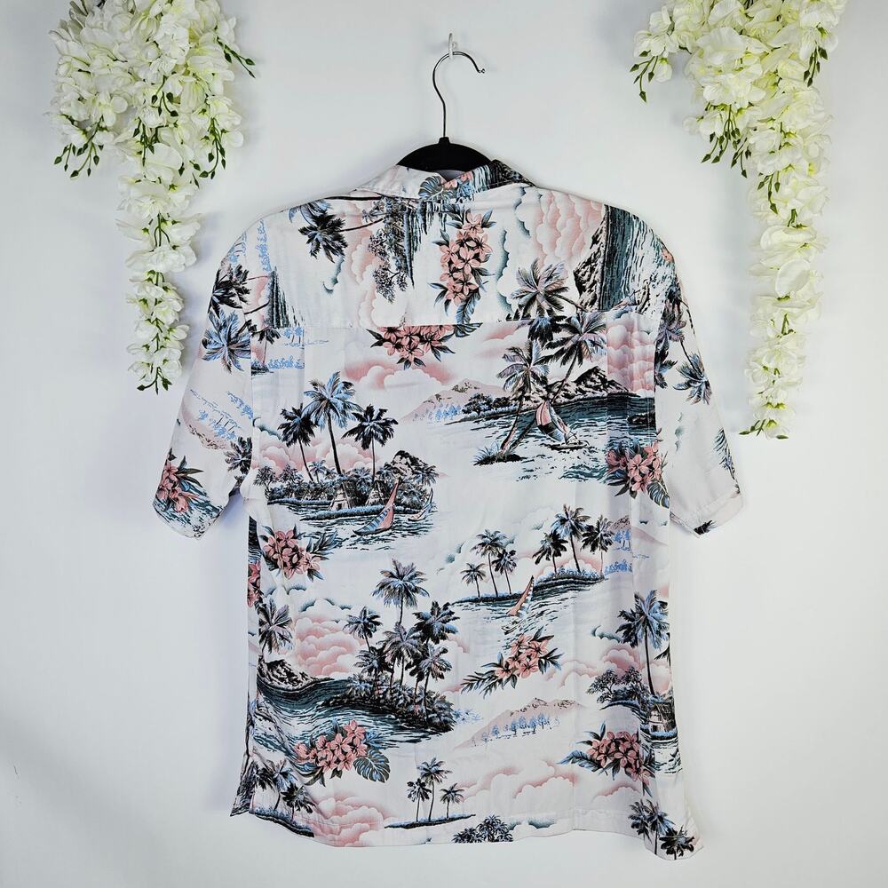 Milano Bay Mens Small Hawaiian Button UP Shirt Tropical Vacation Resort Beach - Picture 4 of 14
